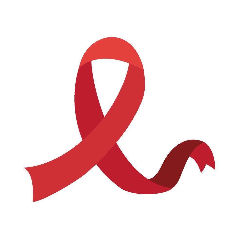 Red ribbon symbol for aids awareness vector