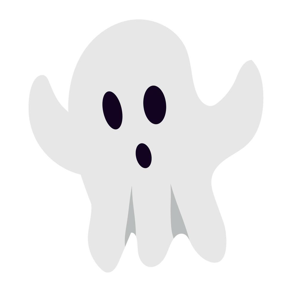 A ghost with a black face and two eyes on a white background vector