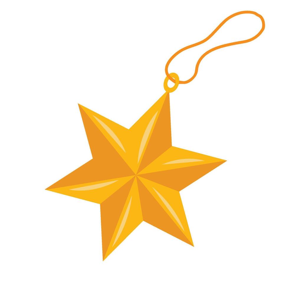 A star shaped keychain on a white background vector