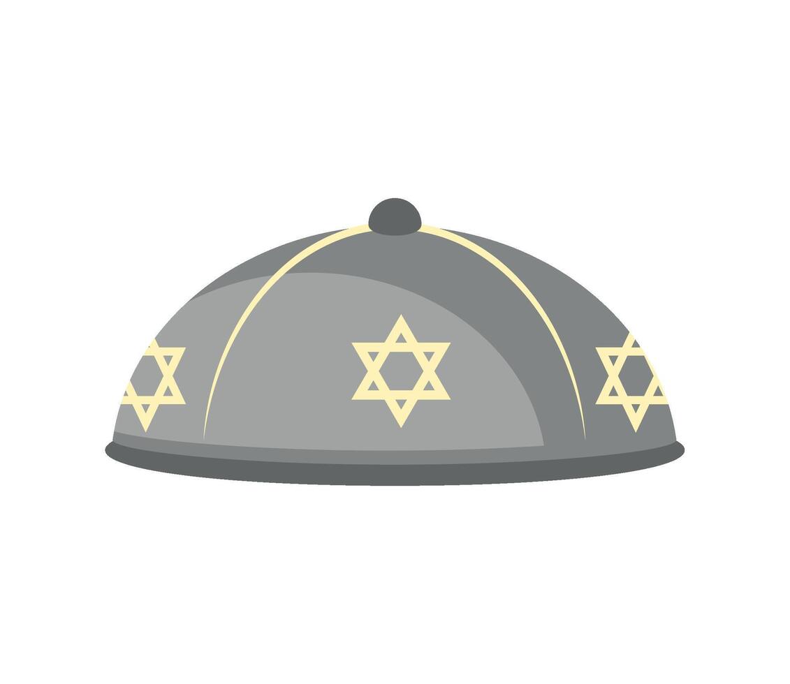 Jewish hat icon in flat style on white background vector