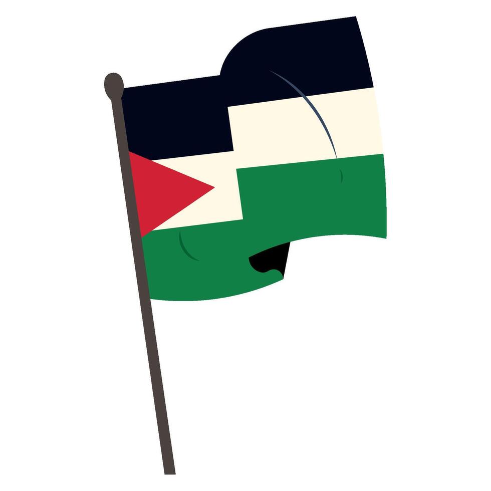 Palestine flag waving on a white background vector