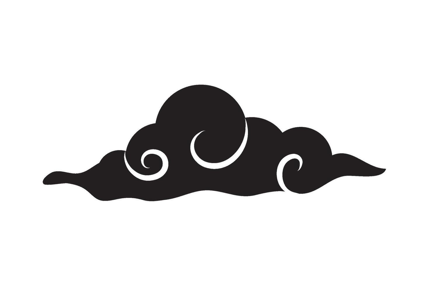 A black and white cloud with swirls on it vector