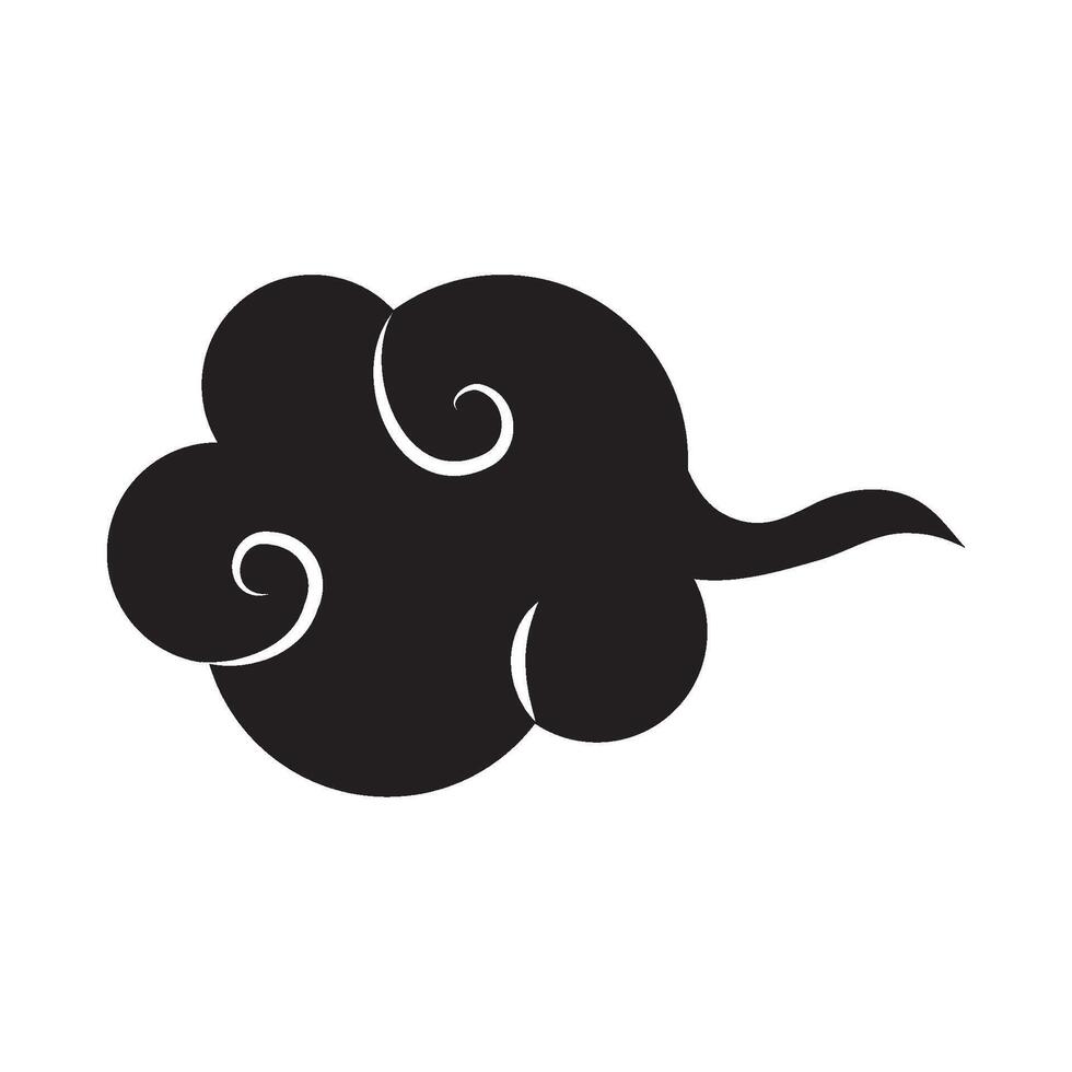 A black and white cloud with swirls on it vector