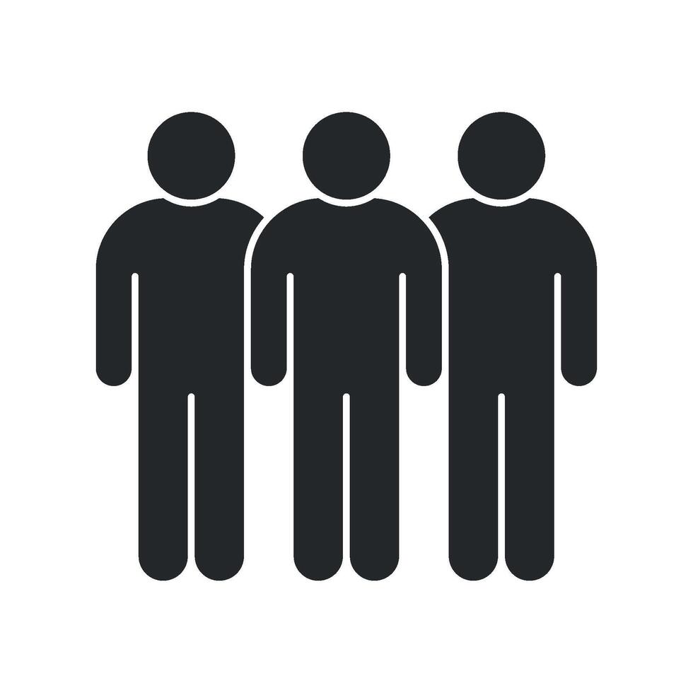 Three people icon isolated on white background vector