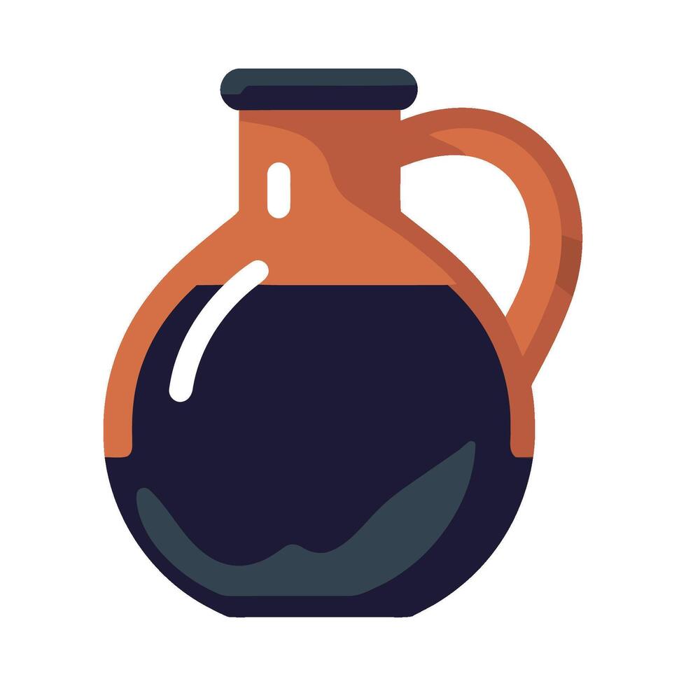 A jug of black liquid on a white background vector