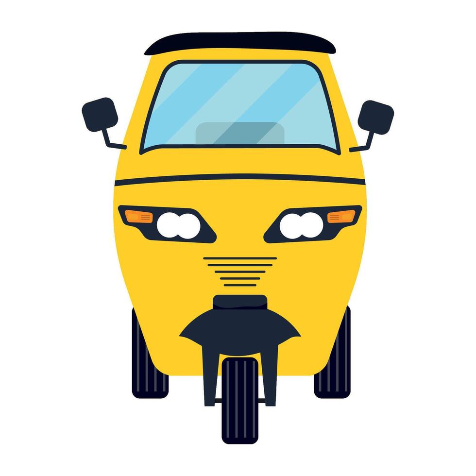 A yellow auto - taxi on a white background vector