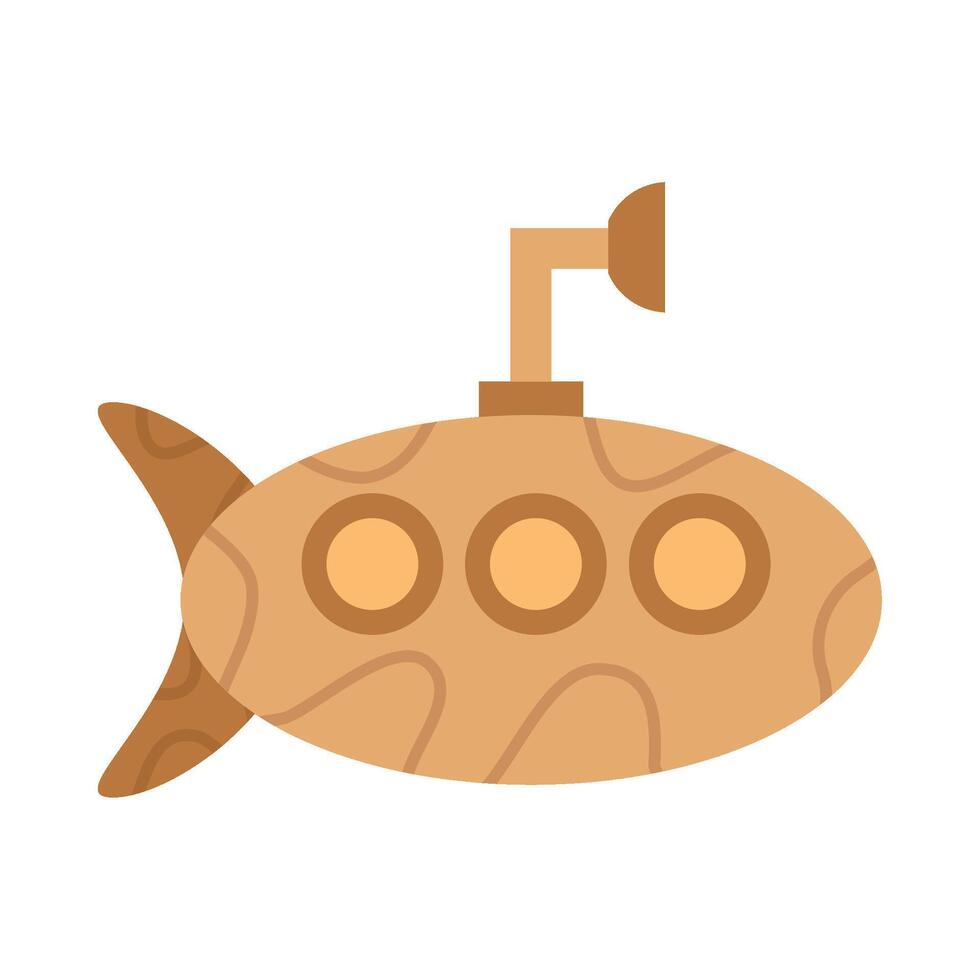 A submarine with a fish on the side vector