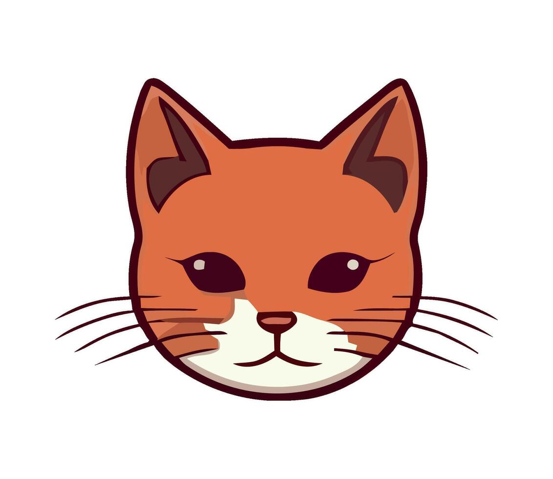 A cartoon cat head with a big nose vector