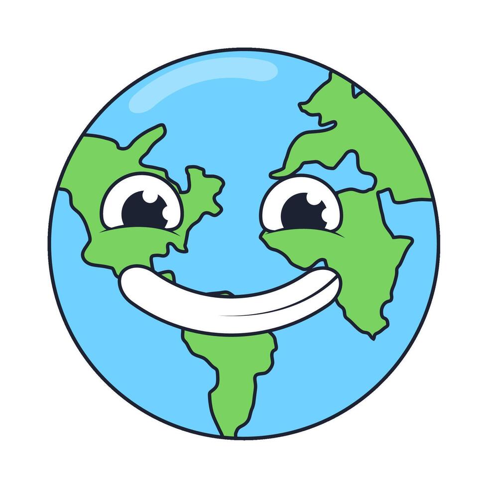 Happy earth cartoon illustration vector