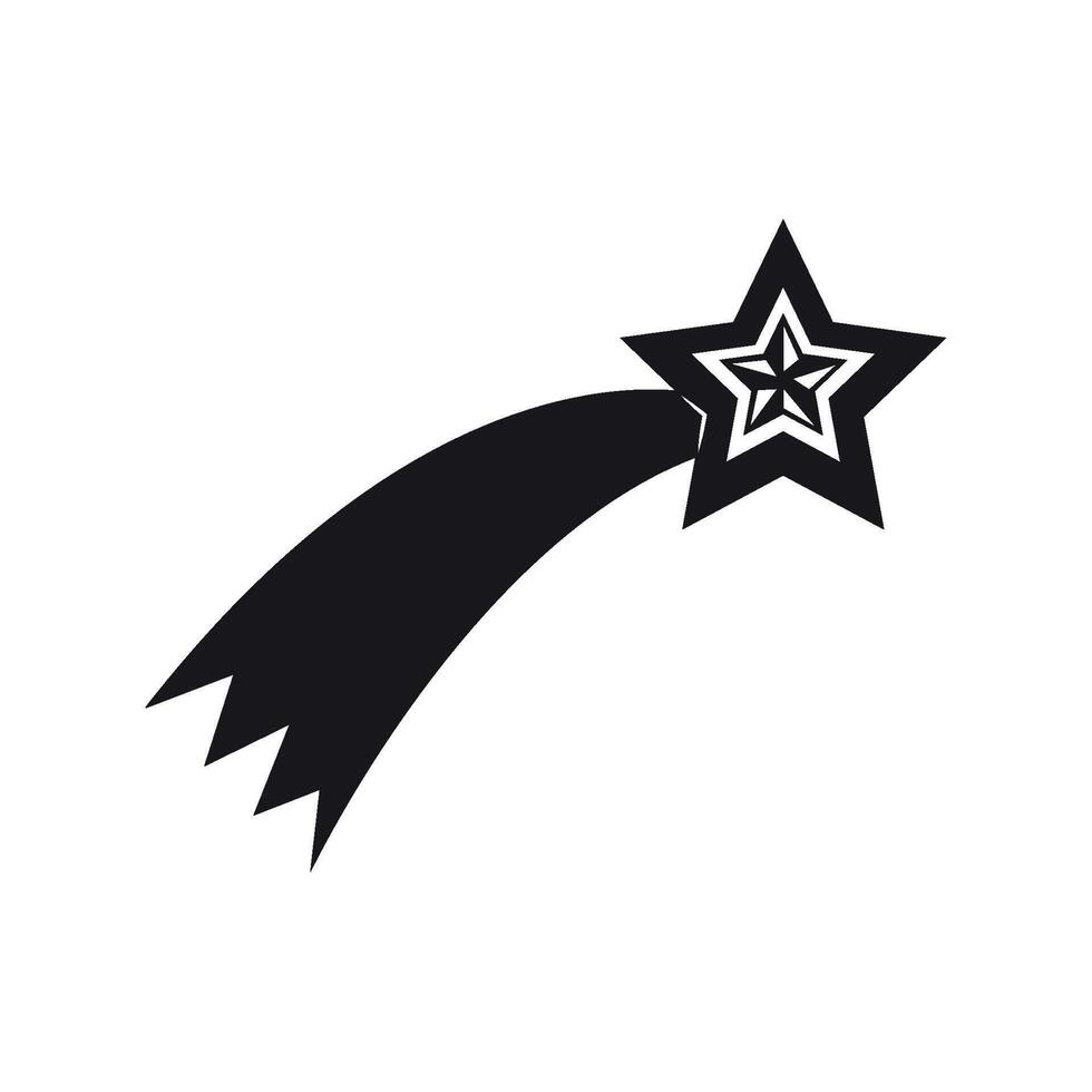 A black and white star with a black arrow vector