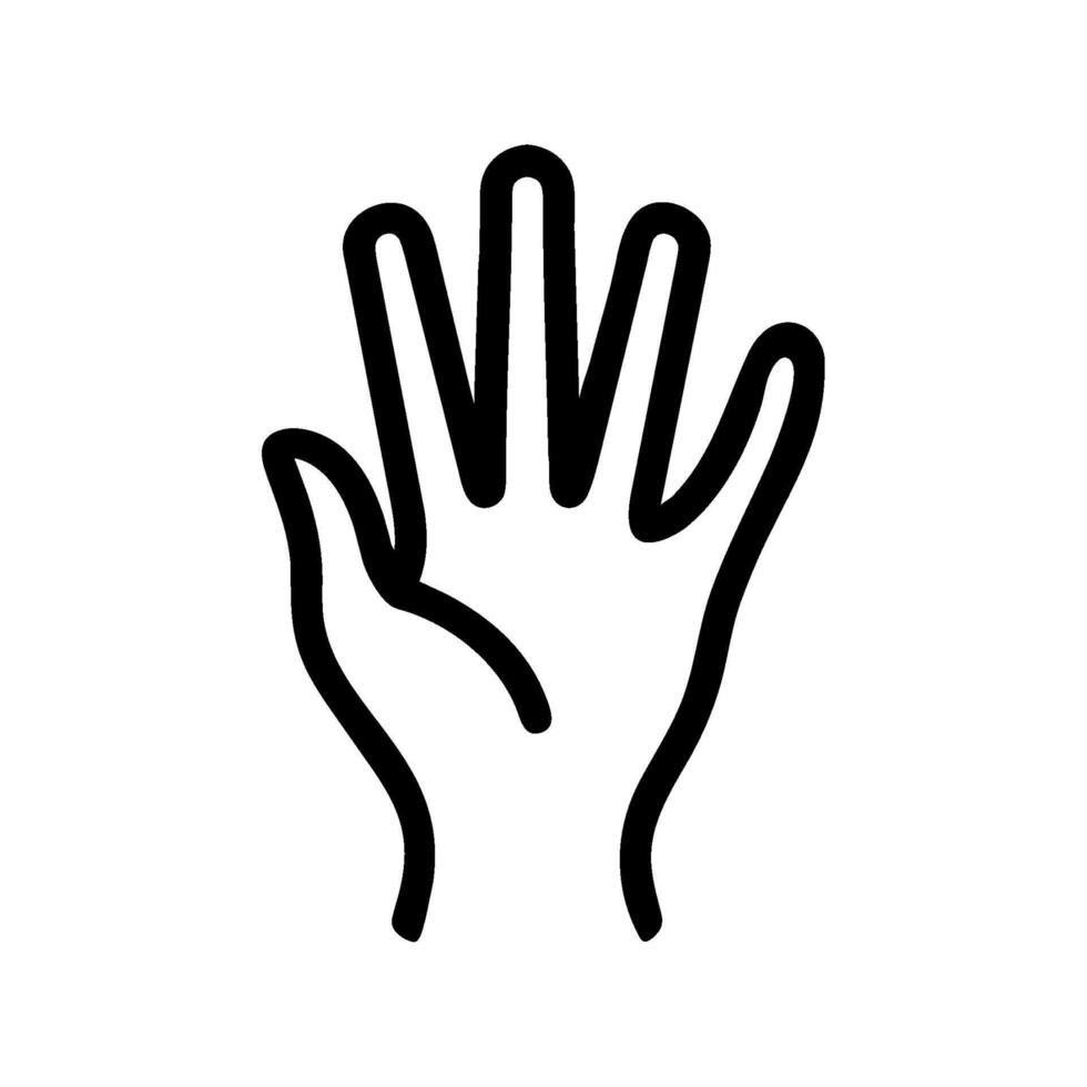 A black and white illustration of a hand with five fingers vector