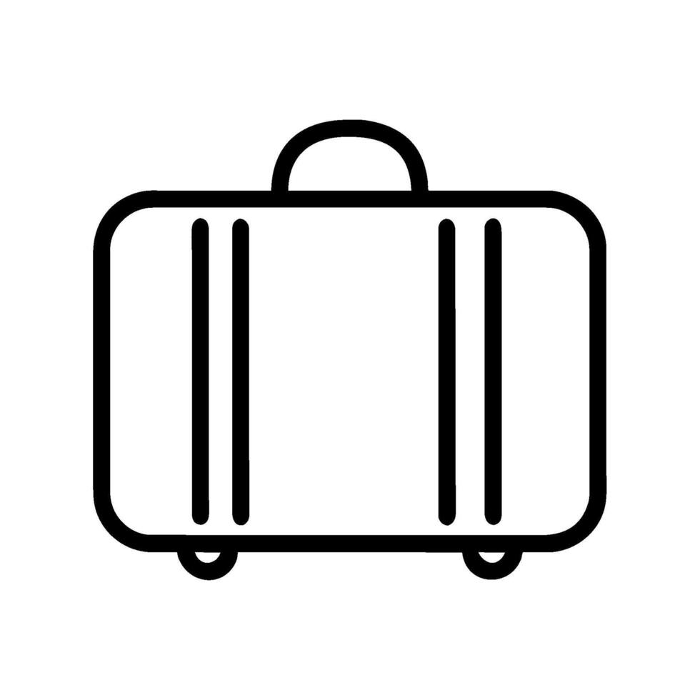 A black and white line drawing of a suitcase vector