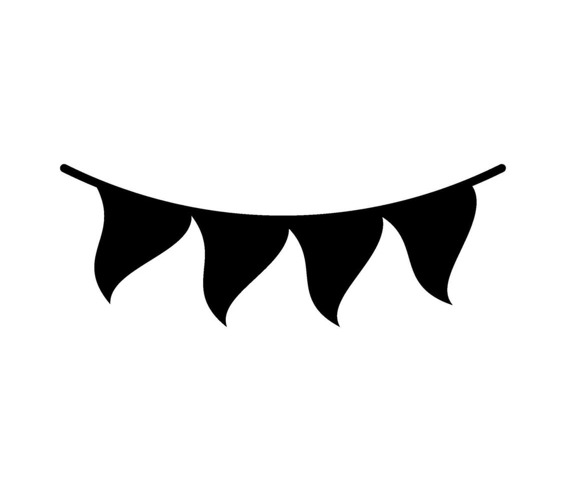 A black and white silhouette of a bunting vector