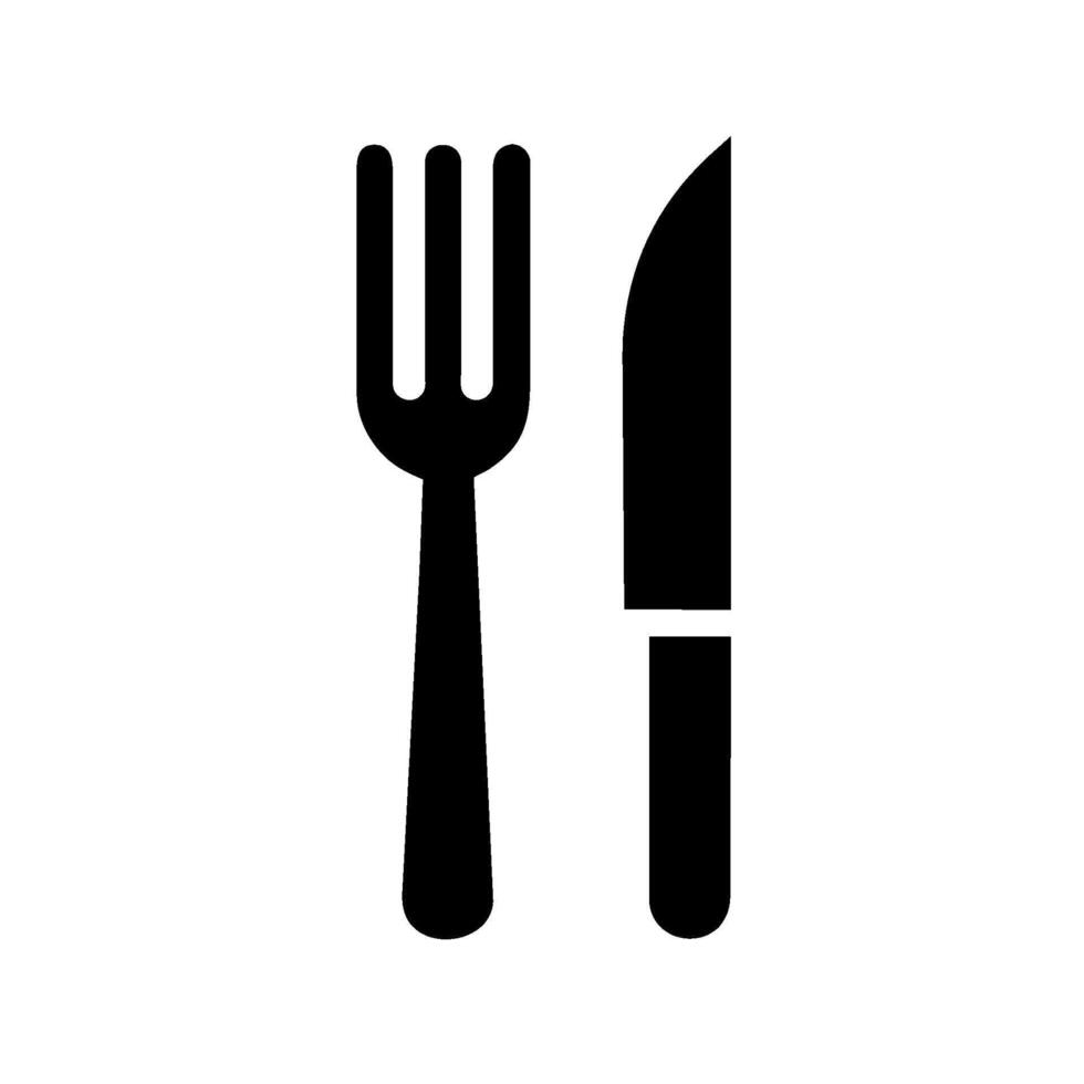 A knife and fork icon on a white background vector