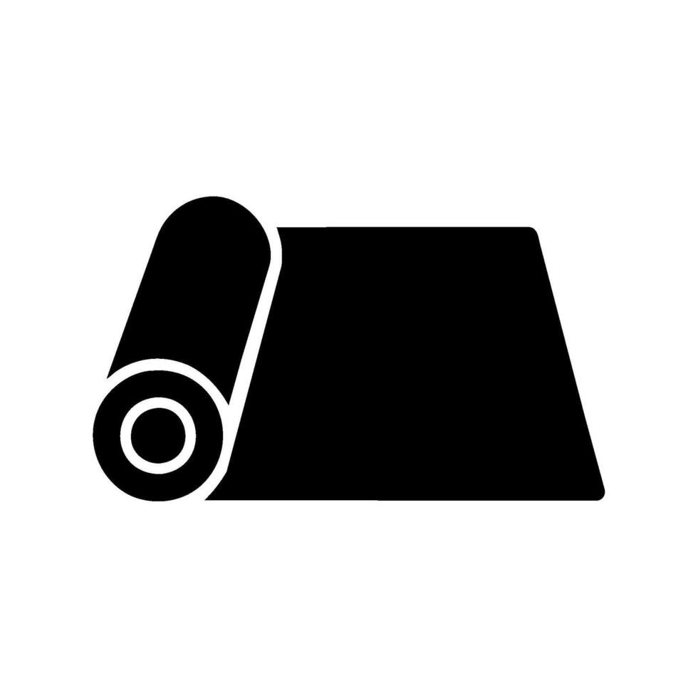 A black and white illustration of a rolled up piece of carpet vector