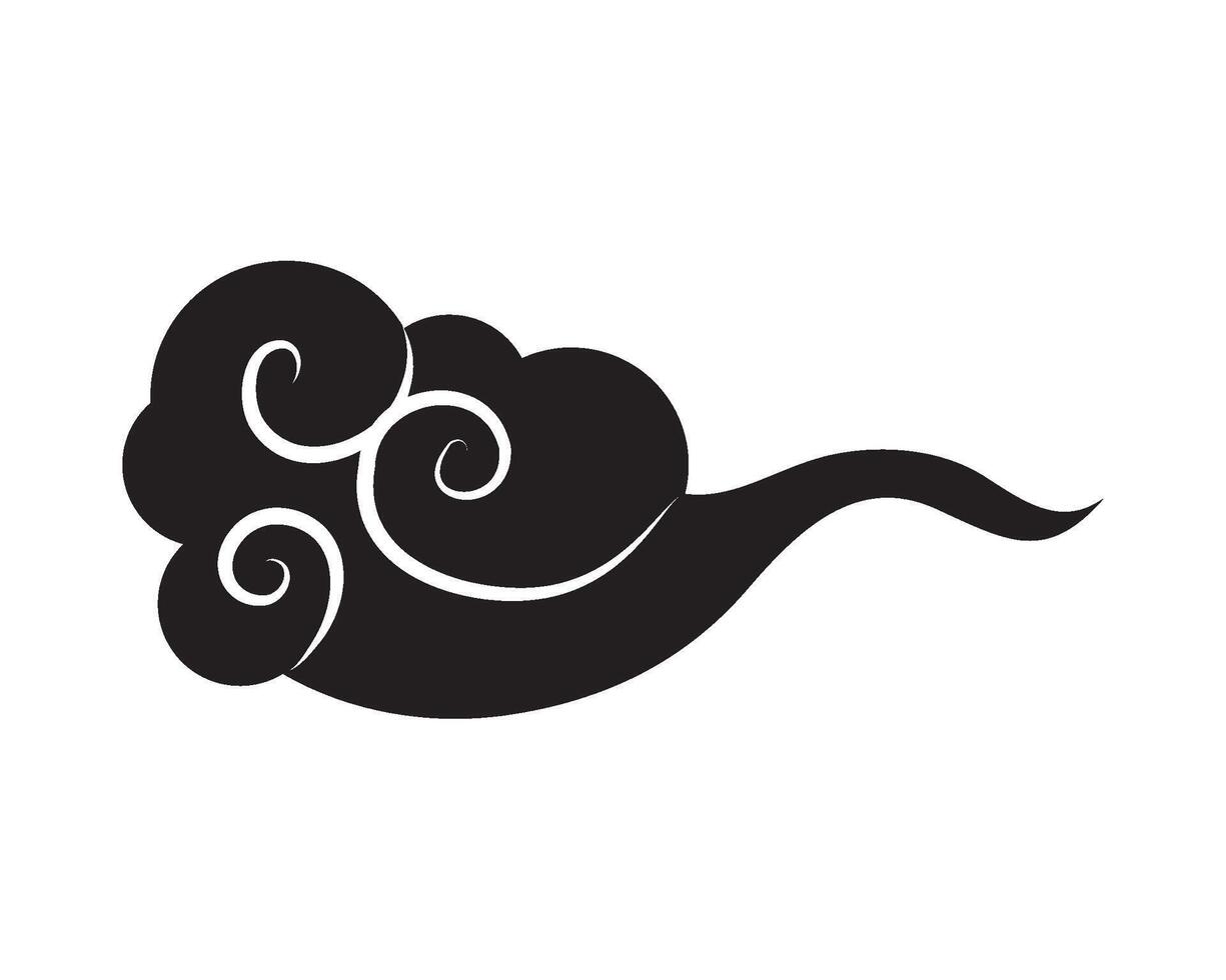 A black and white illustration of a cloud vector