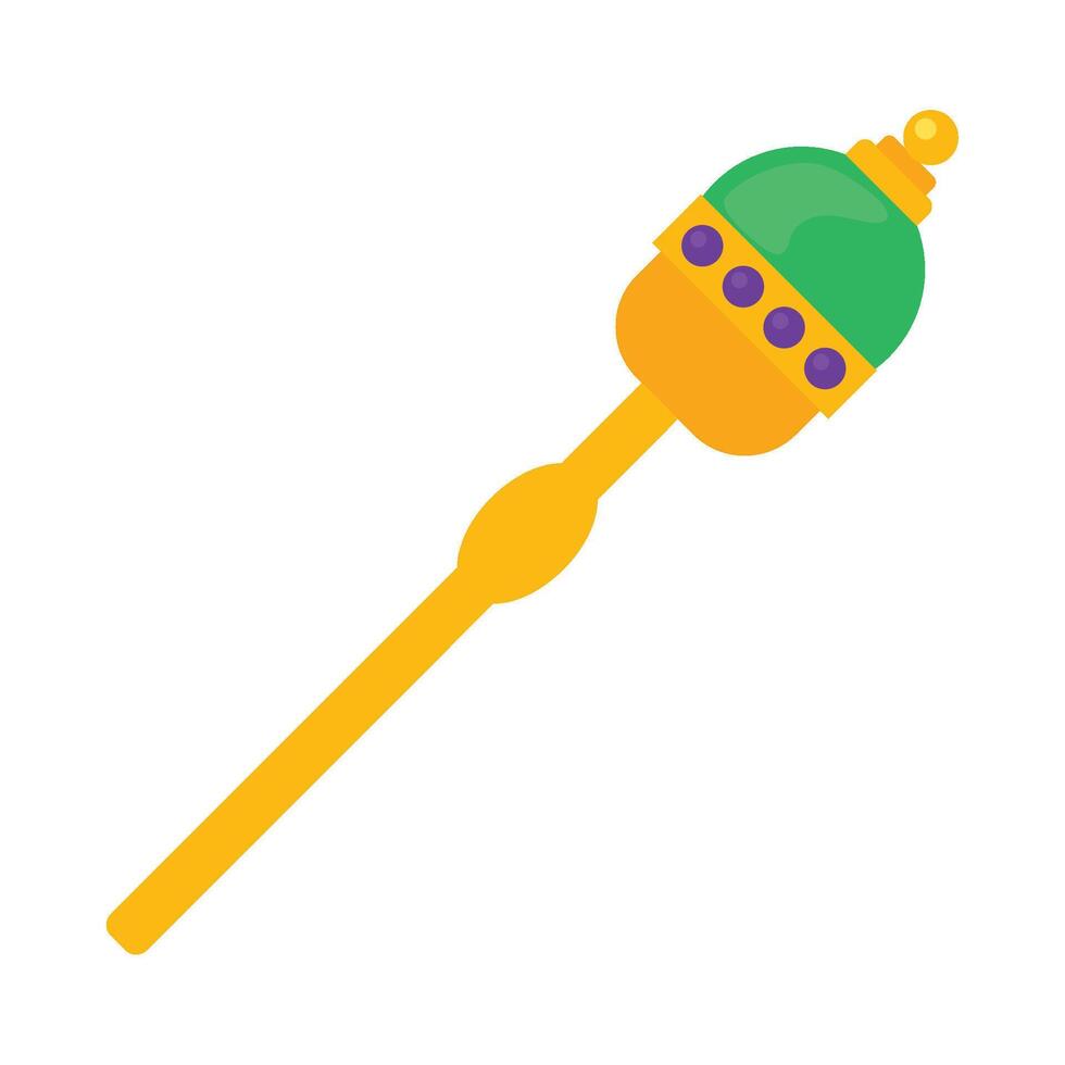 A colorful wooden stick with a green and yellow top vector