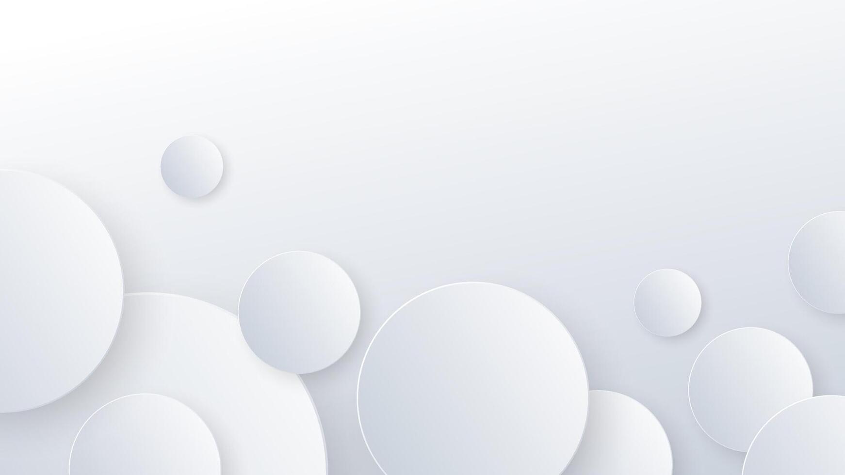 Abstract white circle background with 3d design vector