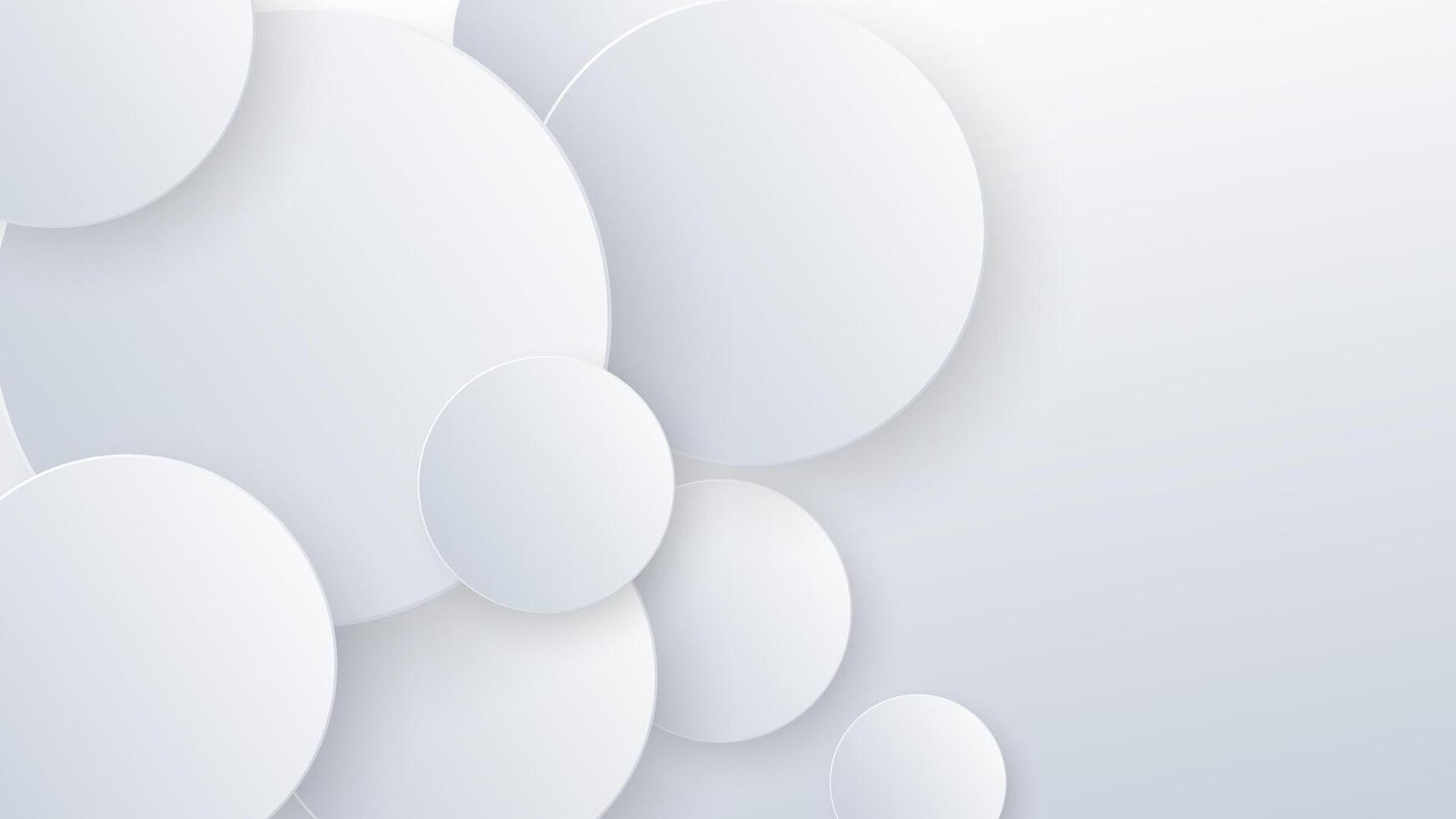 Abstract white circle background with 3d design vector