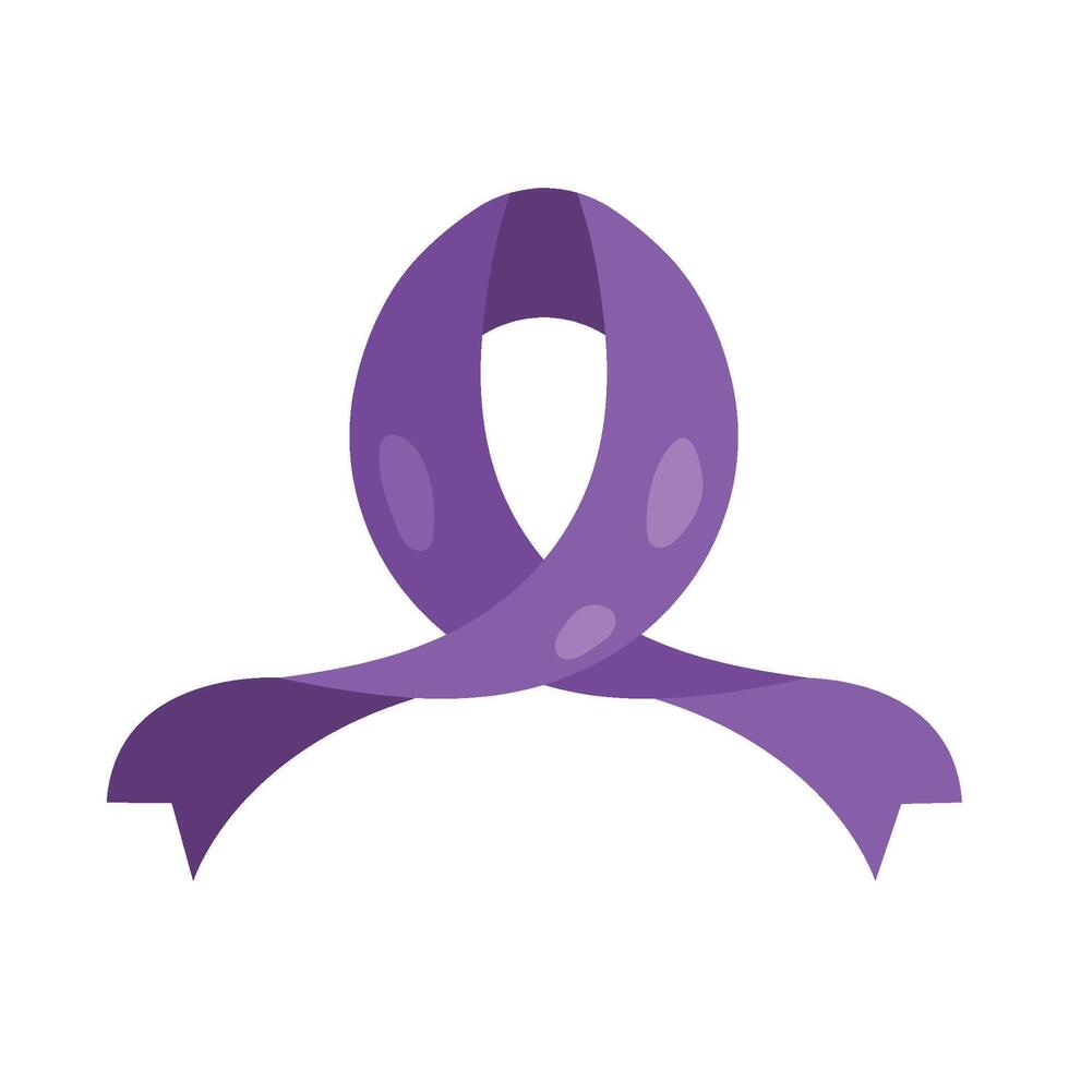 Purple ribbon icon on white background vector
