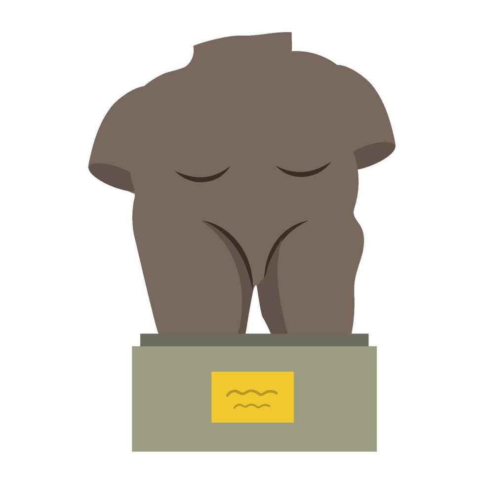 A statue of a man with a chest on top of a pedestal vector