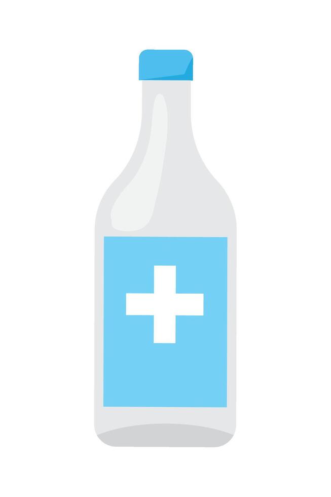 A bottle of medicine with a cross on it vector