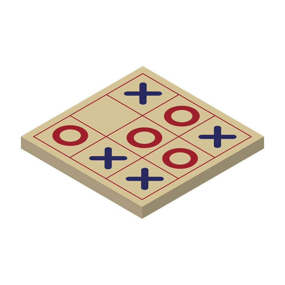 A tic tac toe board with four squares and two crosses vector