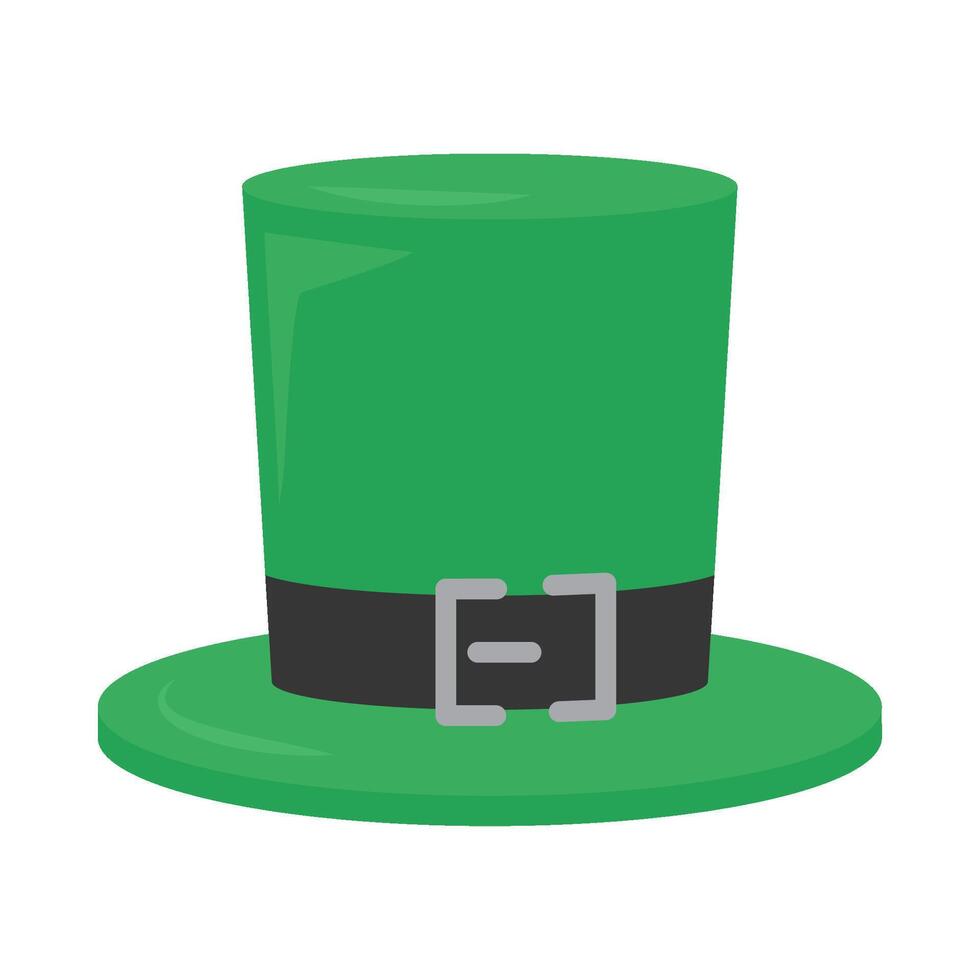 A green hat with a black belt vector