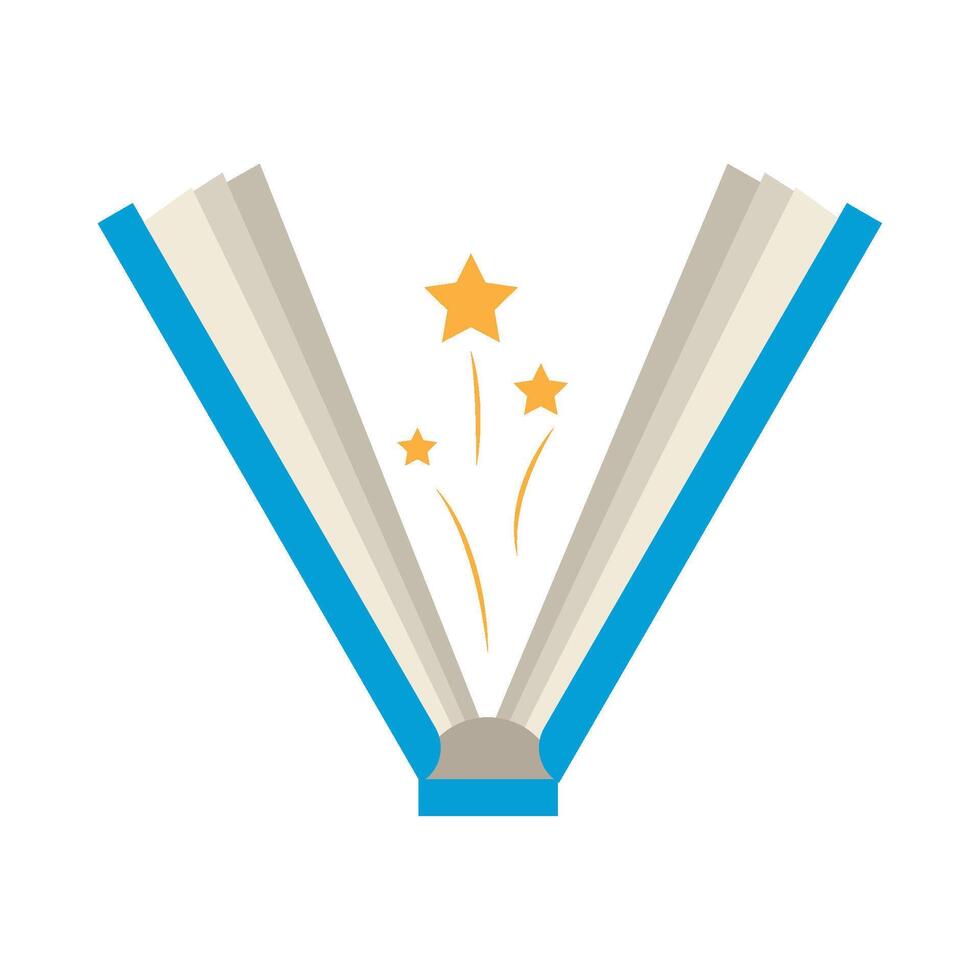 A book with stars and a star on top vector
