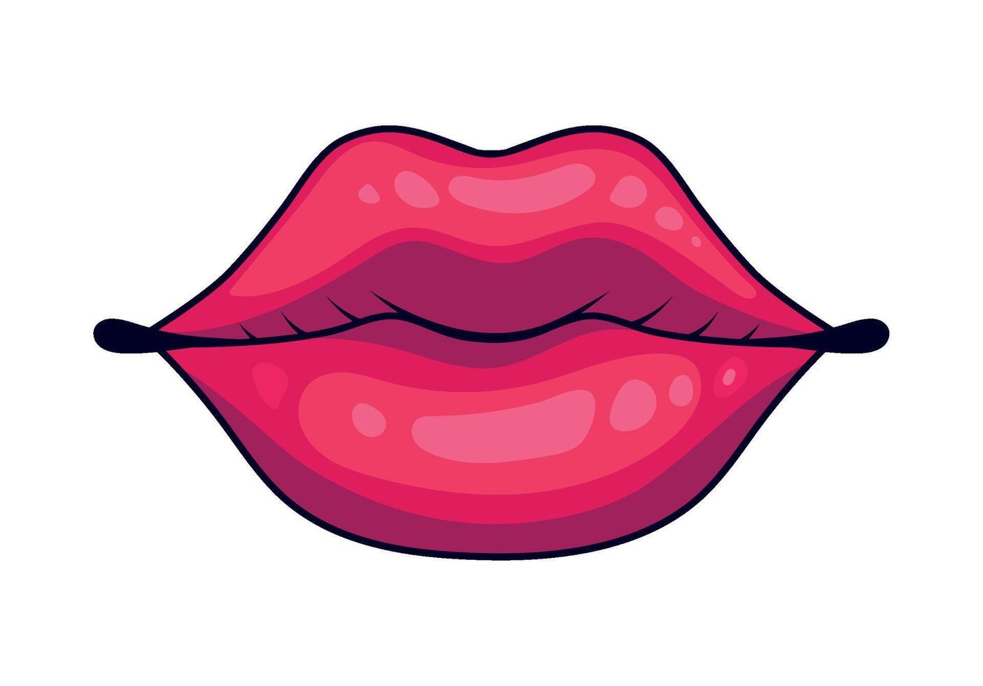 A cartoon pink lips with a long tongue vector