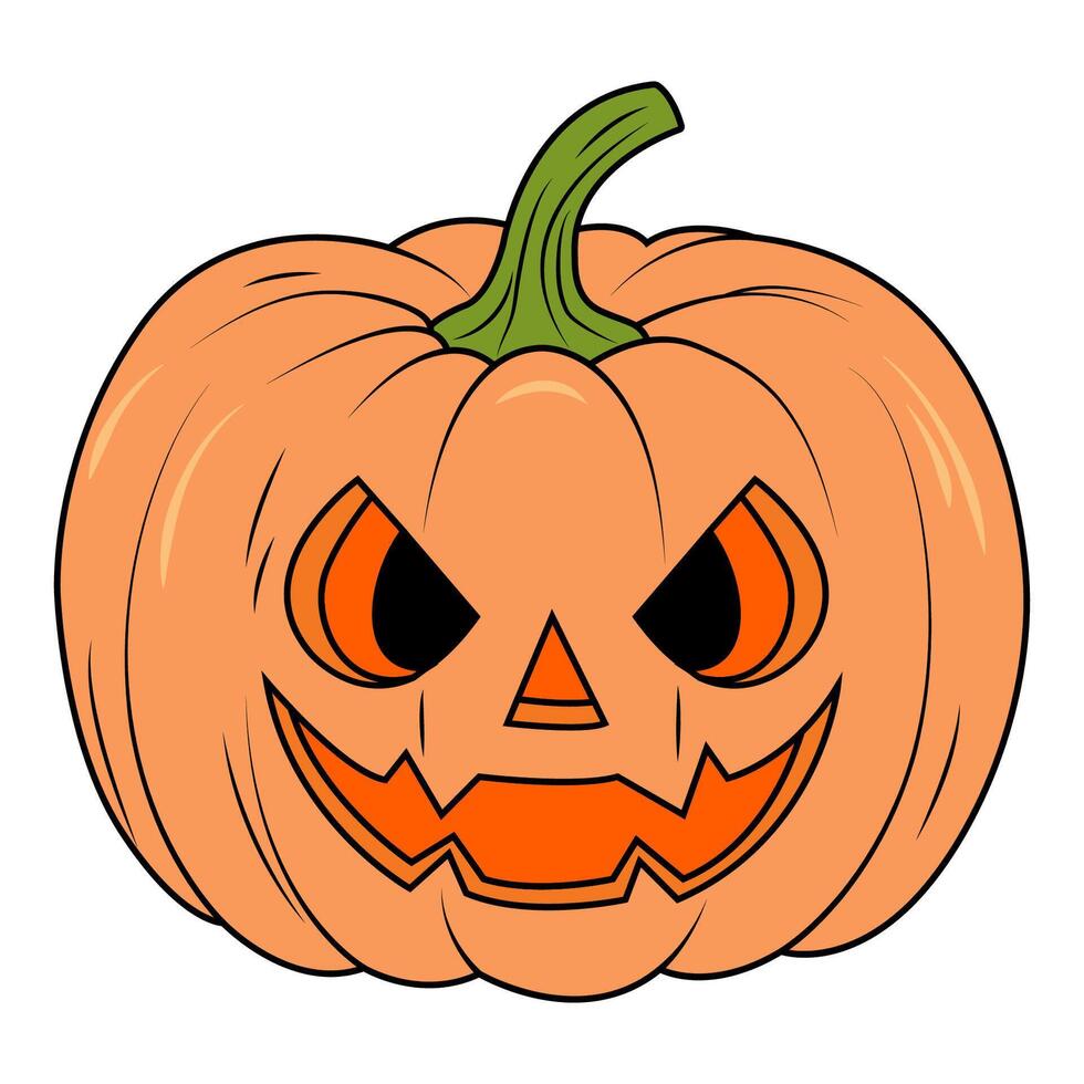 Pumpkin for Halloween. A spooky pumpkin face expression. vector