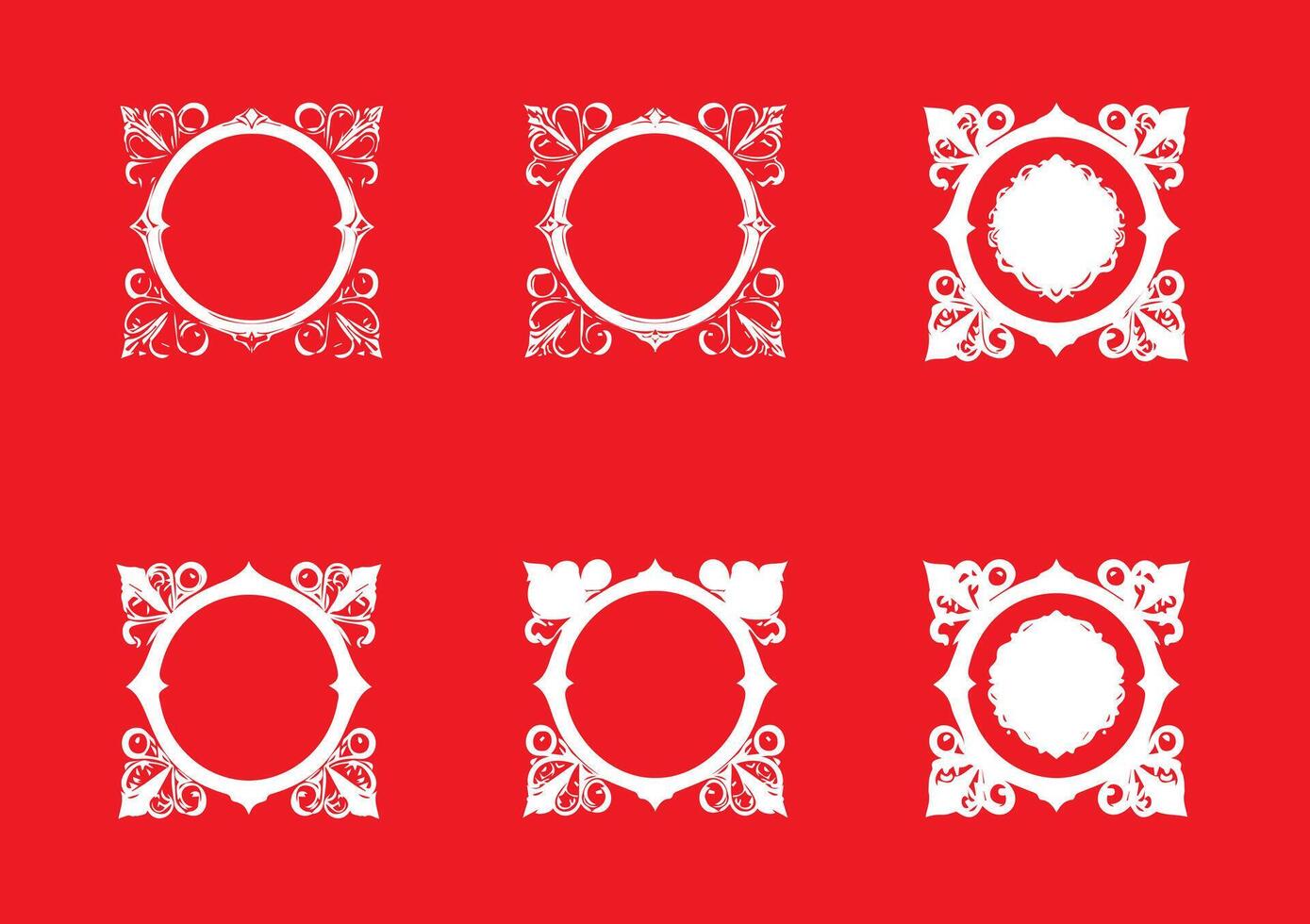 Set Of Floral Square Frames for Logos and Icons Designs vector