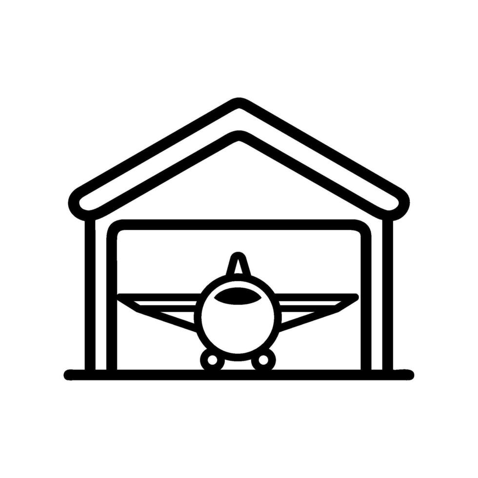 Airport hangar icon illustration vector
