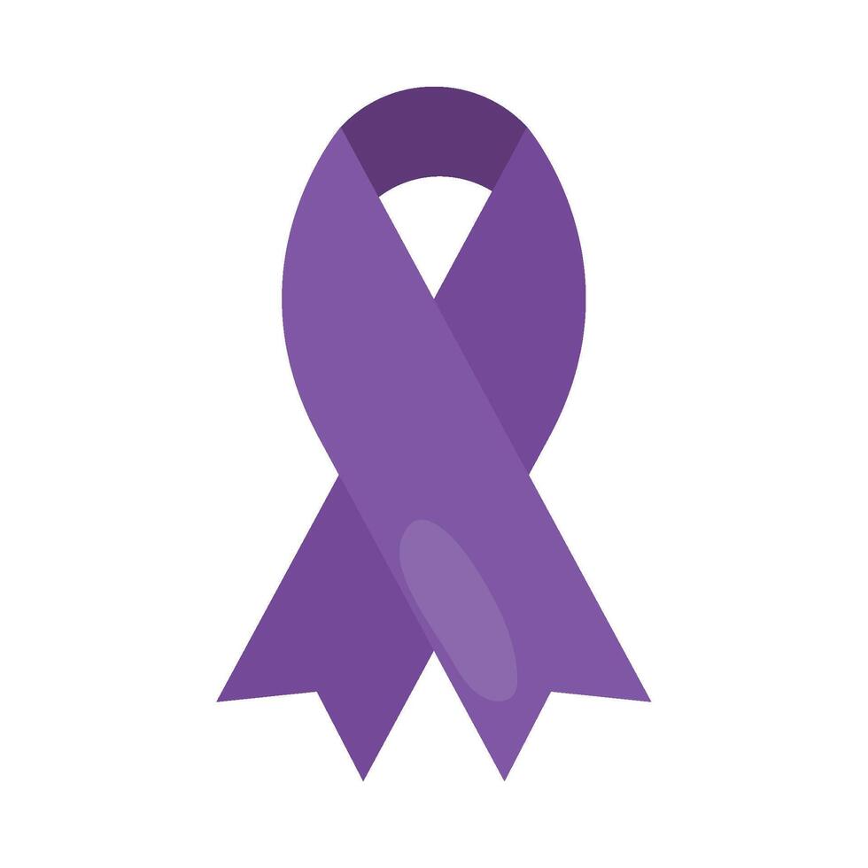 Purple ribbon icon on white background vector