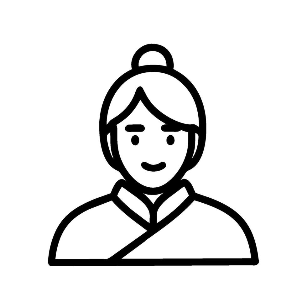 A woman in a kimono icon vector