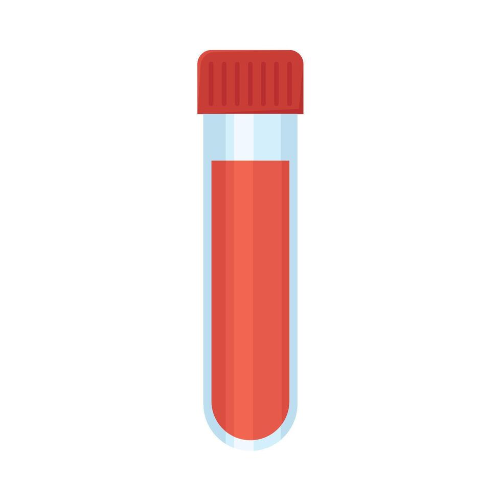 Test tube with red liquid isolated on white background illustration vector