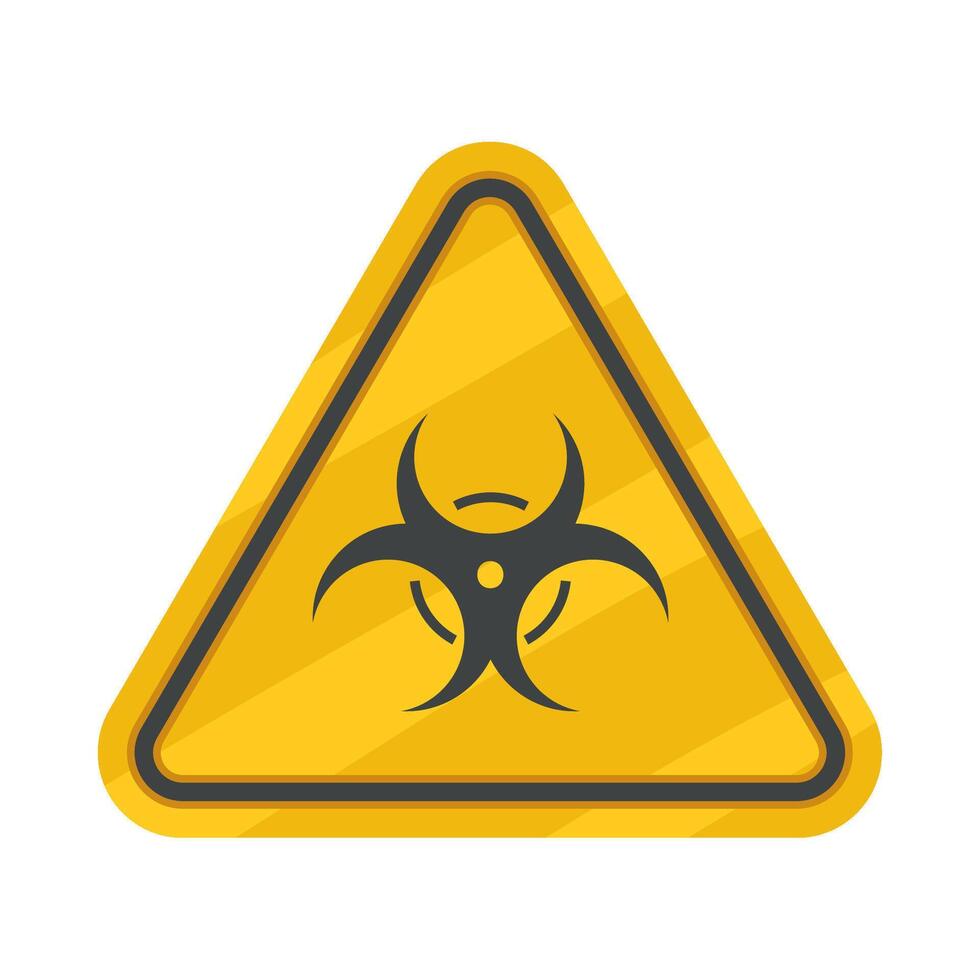 Biohazard sign on yellow triangle sign illustration vector