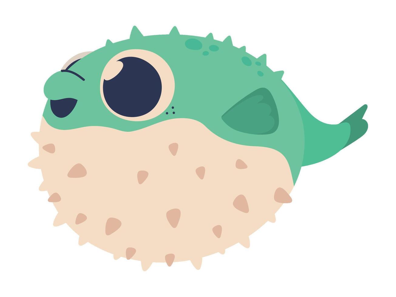 A puffer fish with big eyes and a big nose vector