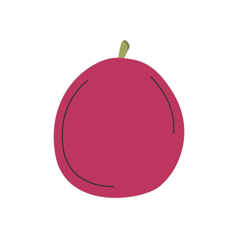 Hand drawn whole passion fruit in doodle style. Summer exotic fruit for healthy lifestyle vector