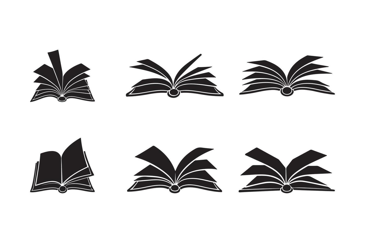 Pack of book file silhouette vector