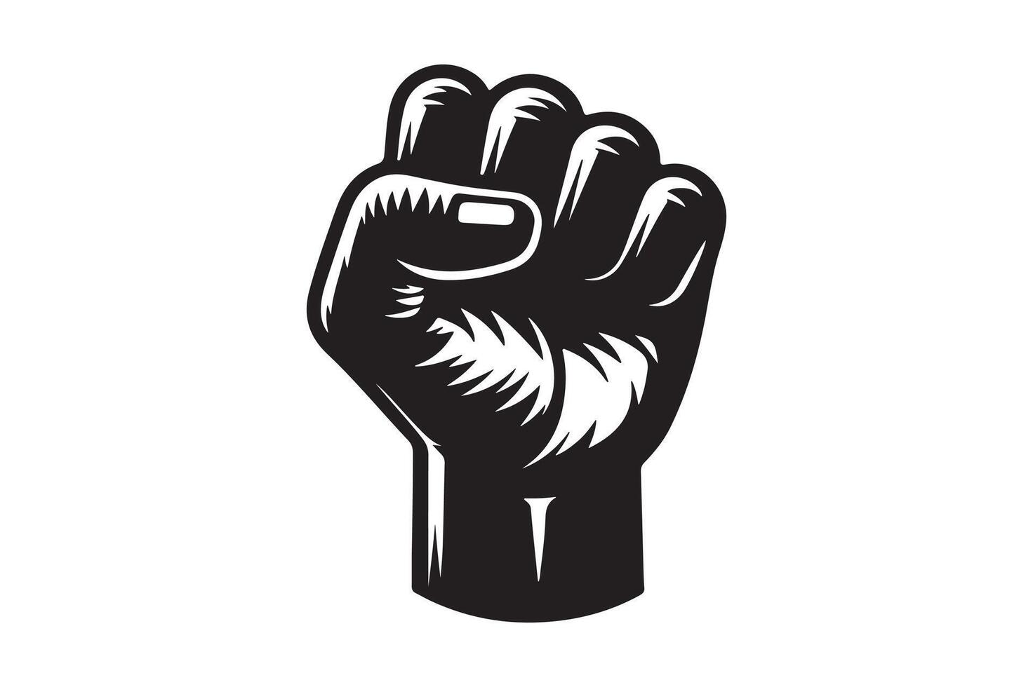 Raised Fist of Solidarity on White Background vector