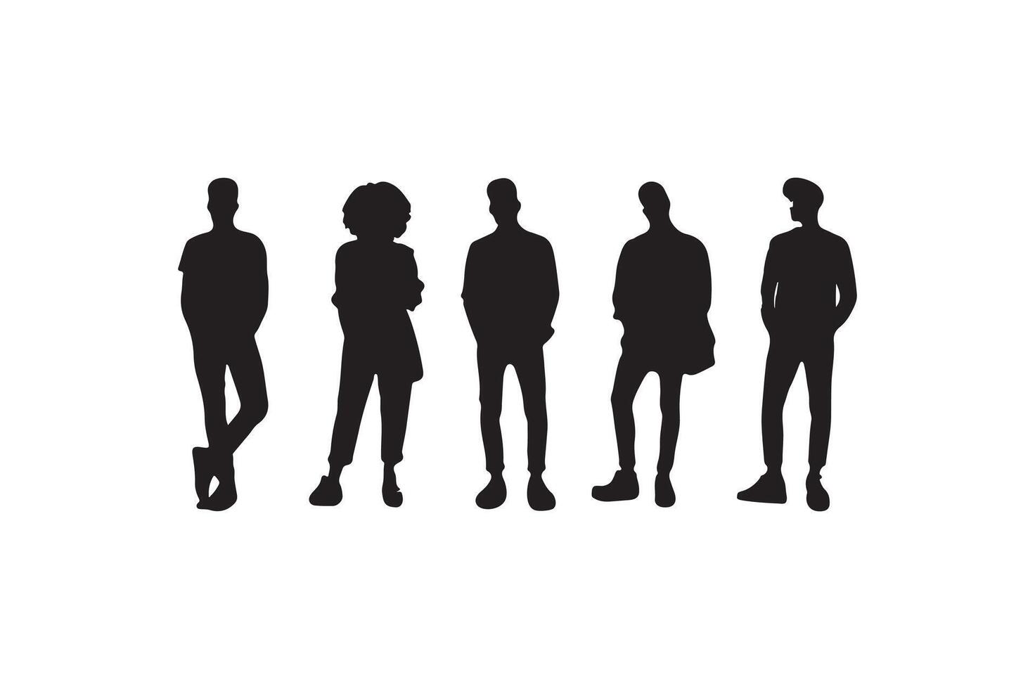 Elegant Silhouettes of Fashionable Men and Women vector
