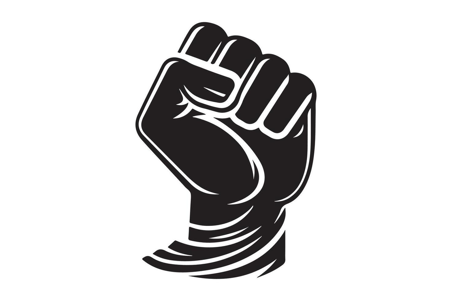 Isolated Raised Fist Symbol on White vector