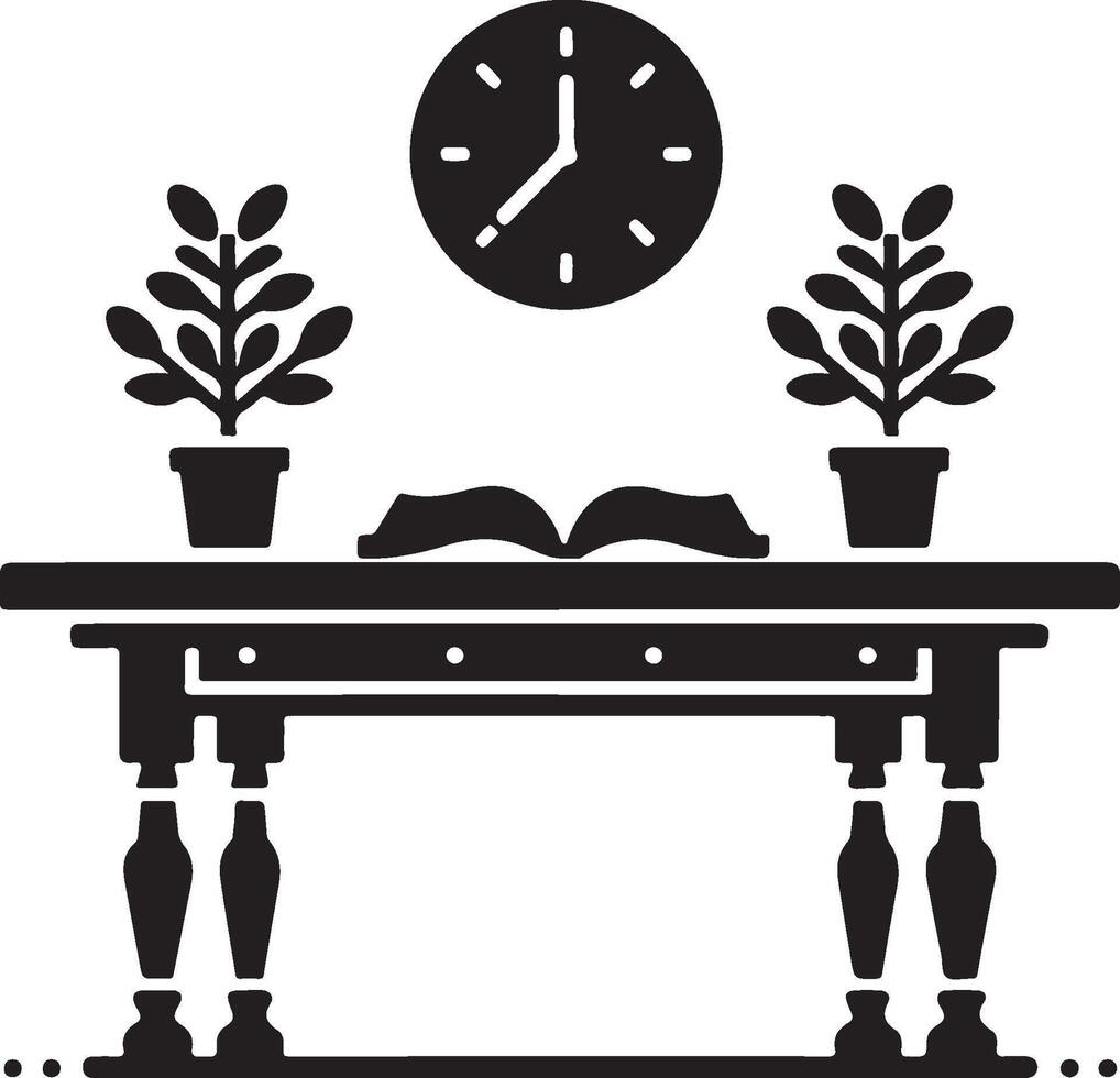 Silhouettes of Table and Chair, Artwork vector