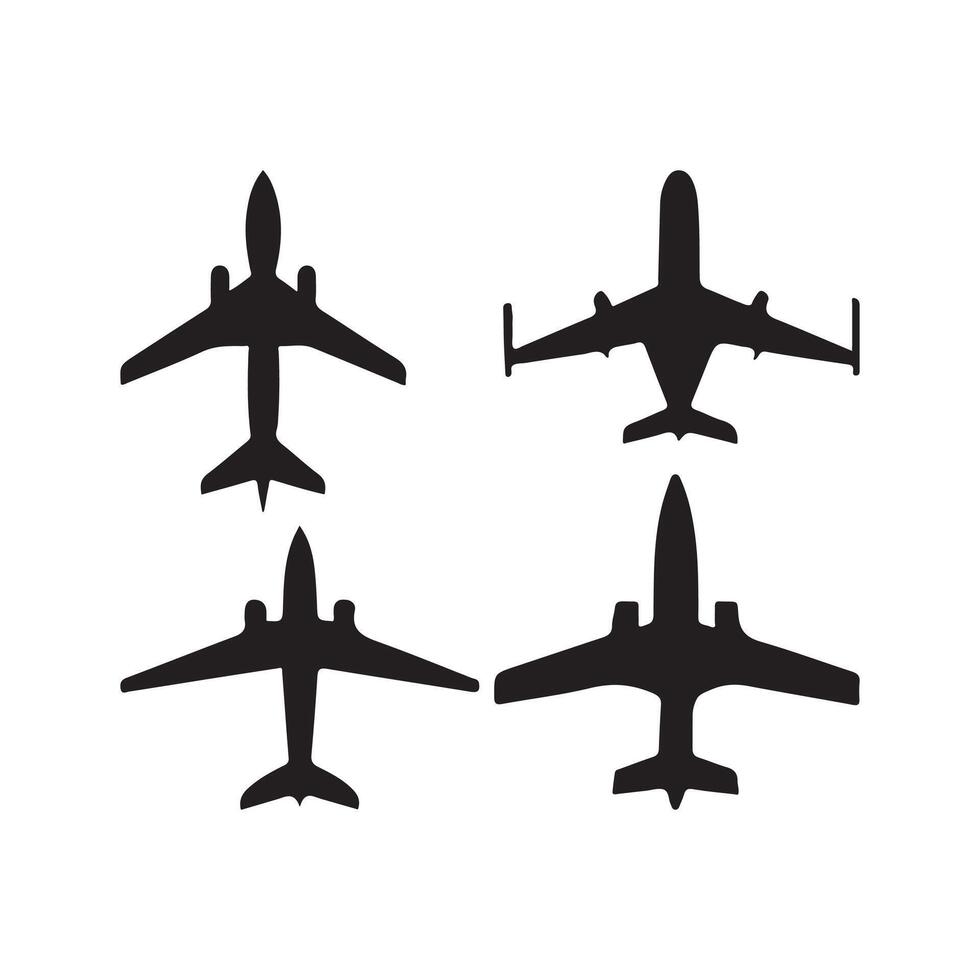 Set of Airplane Silhouettes vector