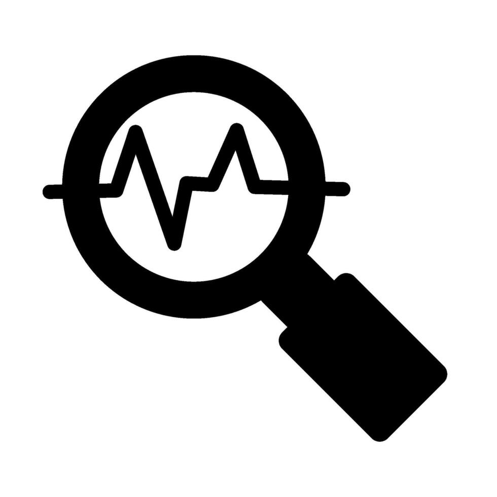 Magnifying glass with heartbeat icon illustration vector