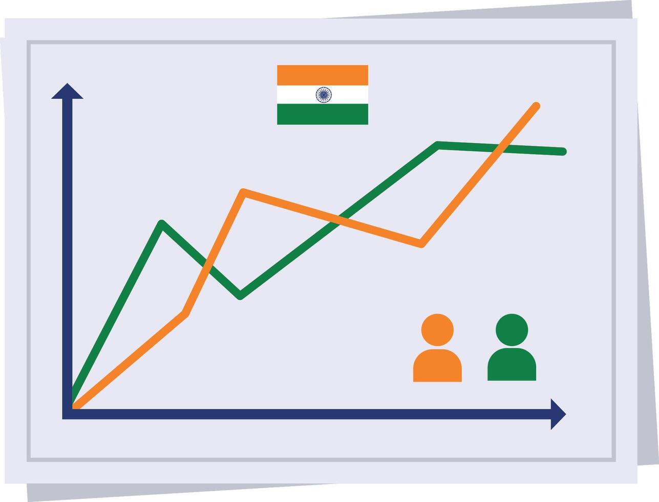 India's growth rate is slowing down vector