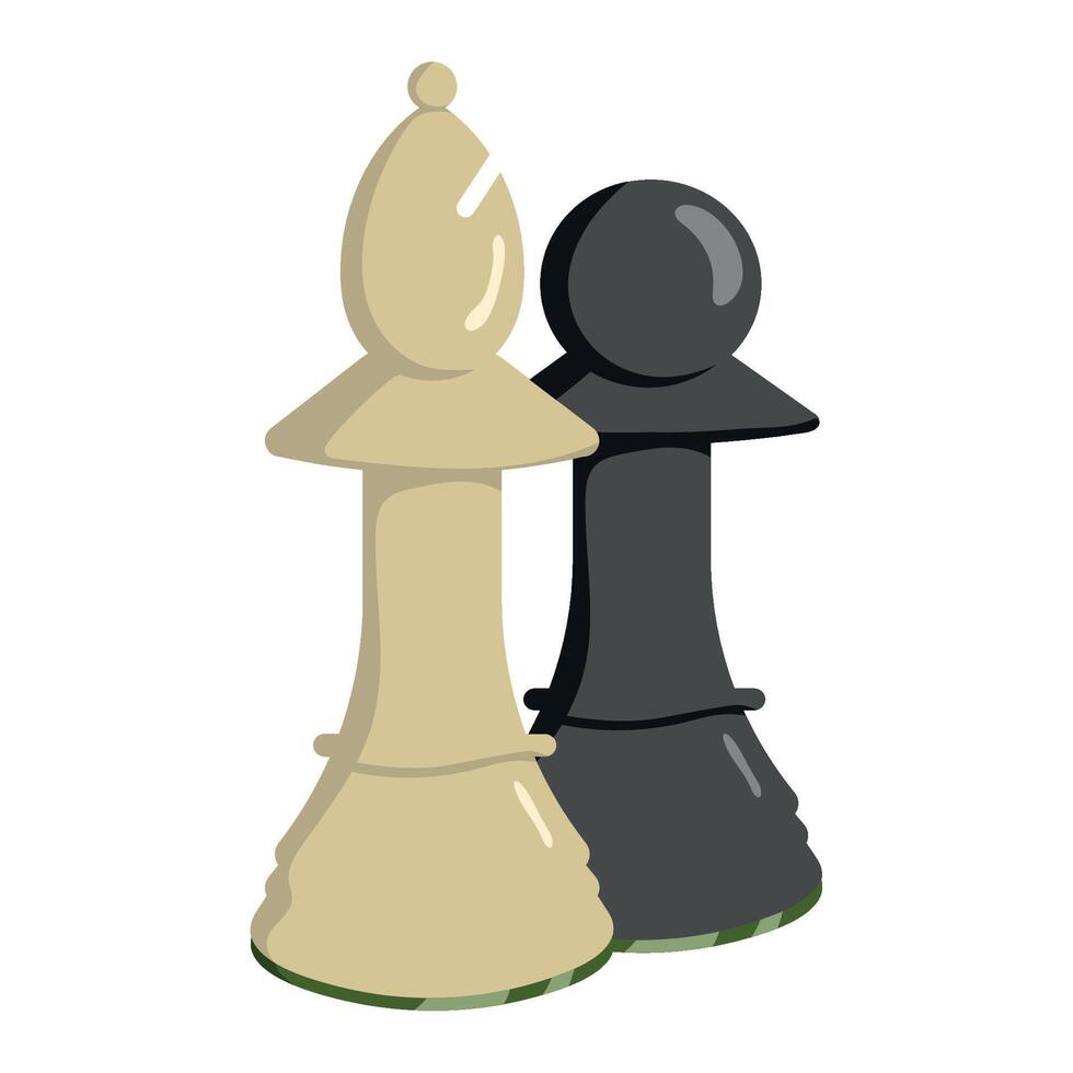 Two chess pieces on a white background vector