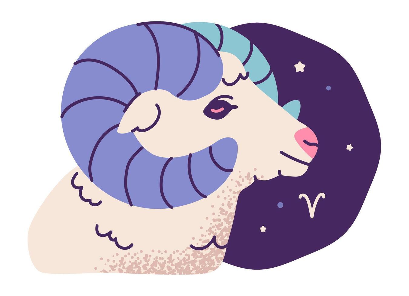 Aries, the fiery zodiac sign. Modern design astrological, leadership, determination, and boldness. vector