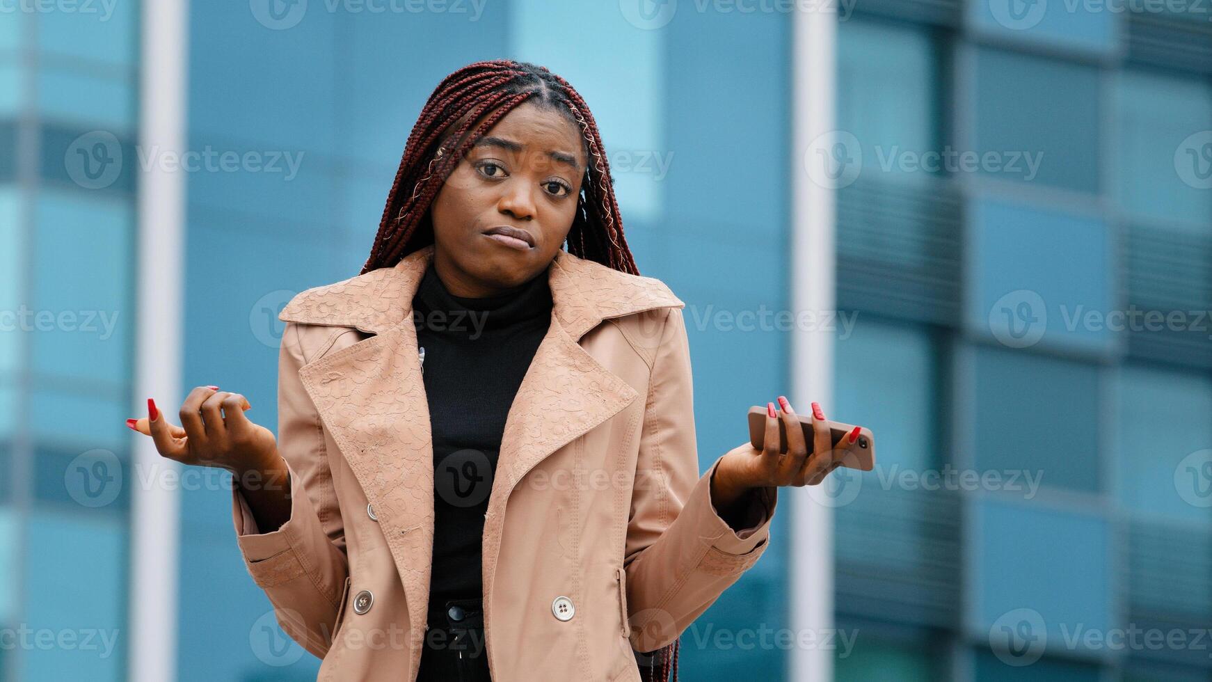 Upset frustrated young woman receiving email reading bad news on smartphone receives notice disapproval bank loan failed exam unpaid tax refusal to get new job sad unhappy girl feeling upset despair photo